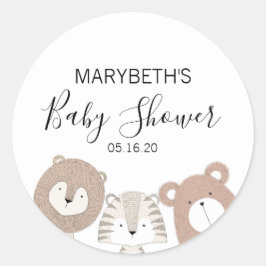 Niedlicher Tiere Babyduschkleber Runder Aufkleber