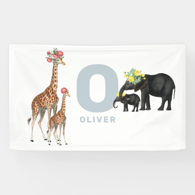 Niedlicher Tiere Baby's Kinderzimmer Kinder Zimmer Banner (Horizontal)