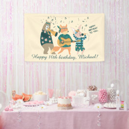 Niedlicher Tiere Bend Geburtstag Banner