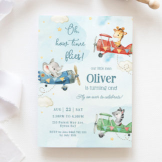 Niedlicher Tiere Flugzeug Adventure Time Fliegen G Einladung