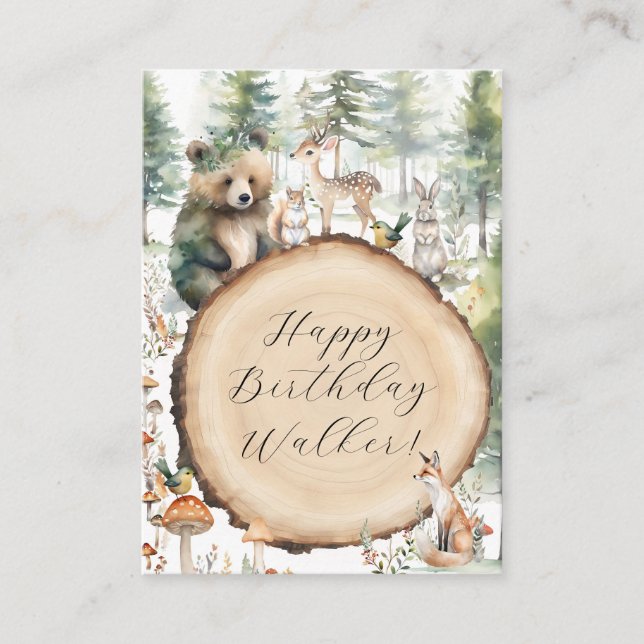 Niedlicher Tiere Forest Woodland Bär Event Ticket Begleitkarte (Vorderseite)