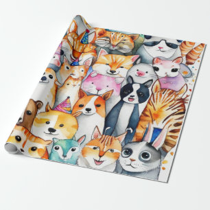 Niedlicher Tiere Geschenkideen Papier Geschenkpapier