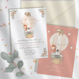 Niedlicher Tiere Hot Air Ballon Giraffe Sloth Zebr Einladung