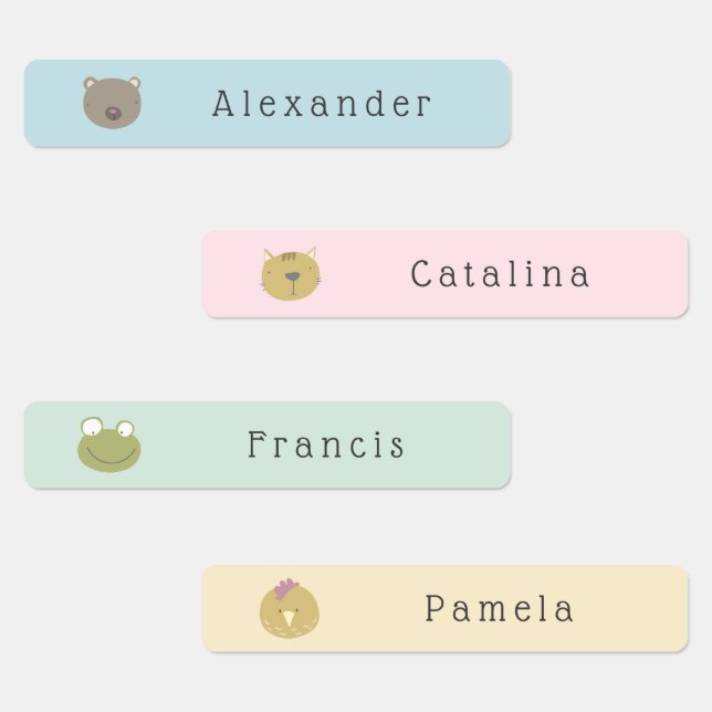 Niedlicher Tiere Name des Schülers Etiketten (Gruppe)