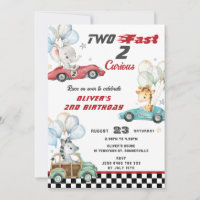 Niedlicher Tiere Rennen Autos 2. Geburtstag 2.