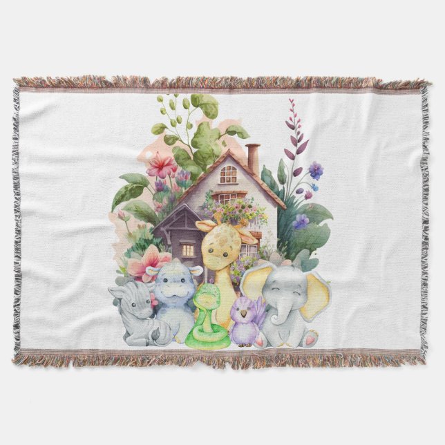 Niedlicher Tiere werfen Blanket Decke (Vorderseite)
