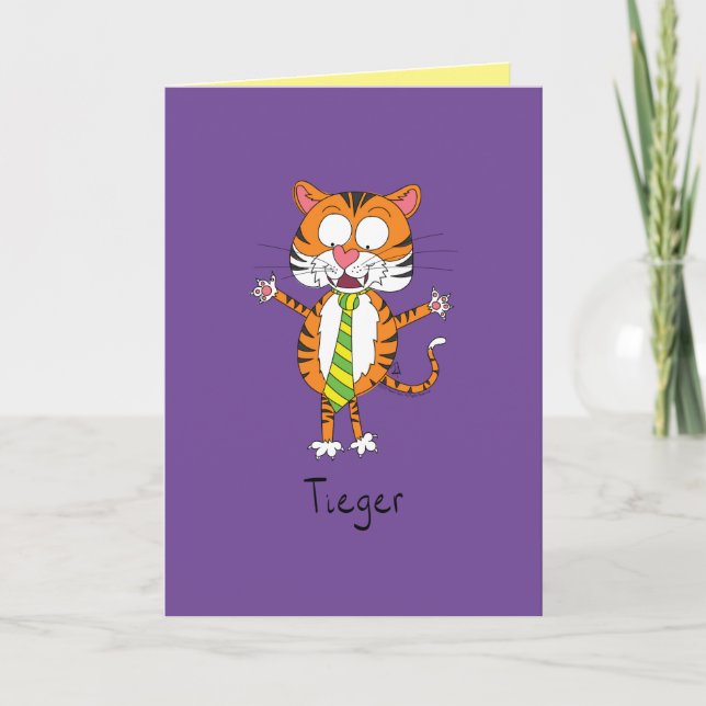 Niedlicher Tiger Cartoon Kinder Karte (Vorderseite)