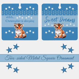 Niedlicher Tiger, der Name wird hinzugefügt, schlä Ornament Aus Metall