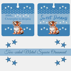 Niedlicher Tiger, der Name wird hinzugefügt, schlä Ornament Aus Metall