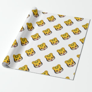 Niedlicher Tiger Emoji Geschenkpapier