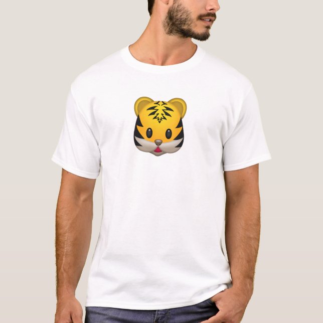 Niedlicher Tiger Emoji T-Shirt (Vorderseite)