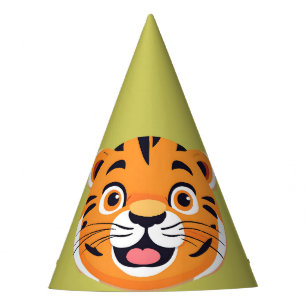 Niedlicher Tiger Face Safari Wilder Dschungel Gebu Partyhütchen