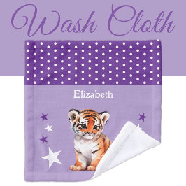 Niedlicher Tiger hinzufügen Namen polka dostars li Waschlappen