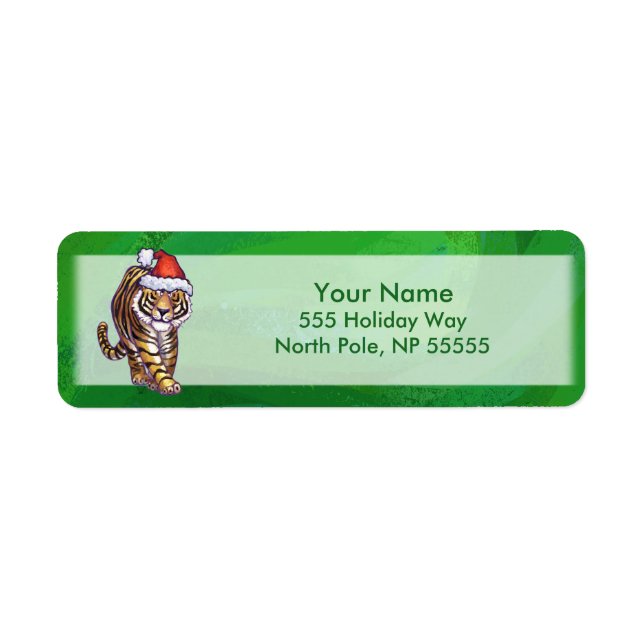 Niedlicher Tiger in der Weihnachtsmannmütze über g (Vorne)