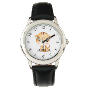 Niedlicher Tiger Individuelle Name Personalisiert Armbanduhr
