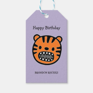 Niedlicher Tiger lila Geschenkanhänger