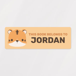 Niedlicher Tiger mit Personalisierten Namensschild Etiketten