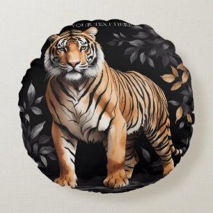 Niedlicher Tiger personalisiert Geschenke mit eige Rundes Kissen