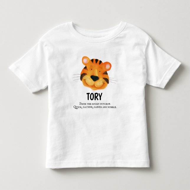Niedlicher TigerTorynamen-Bedeutungs-T - Shirt (Vorderseite)