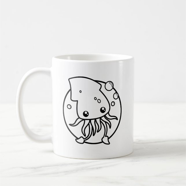 Niedlicher Tintenfisch Kaffee Tasse (Links)
