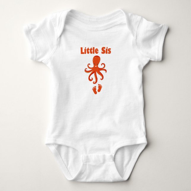 Niedlicher Tintenfisch Kleine Schwester, Lil Sis Baby Strampler (Vorderseite)