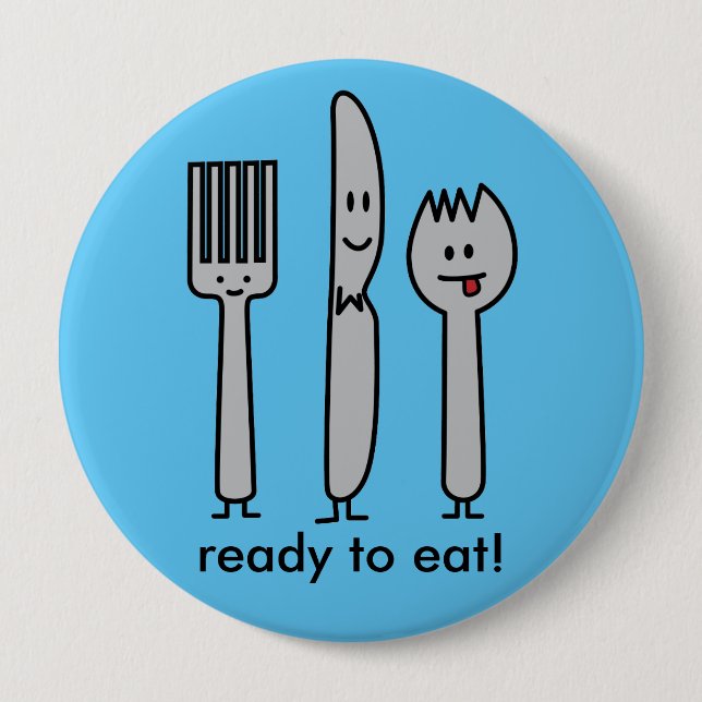 Niedlicher Tischbesteck-Gerät-Gabel-Messer Spork Button (Vorderseite)