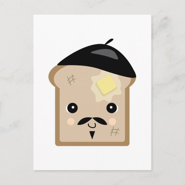 niedlicher Toast Postkarte (Vorderseite)