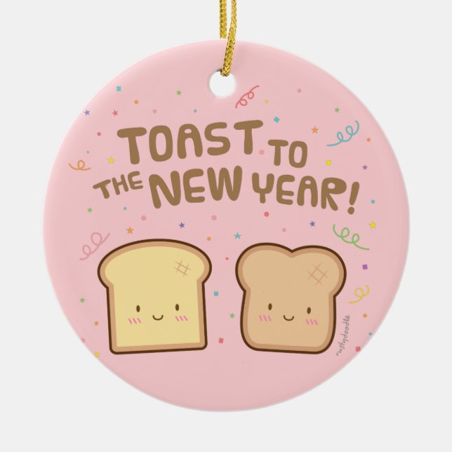Niedlicher Toast zum neues Keramik Ornament (Vorne)