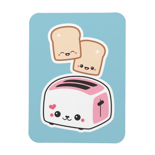 Niedlicher Toaster mit Happy Toast Magnet (Vertikal)