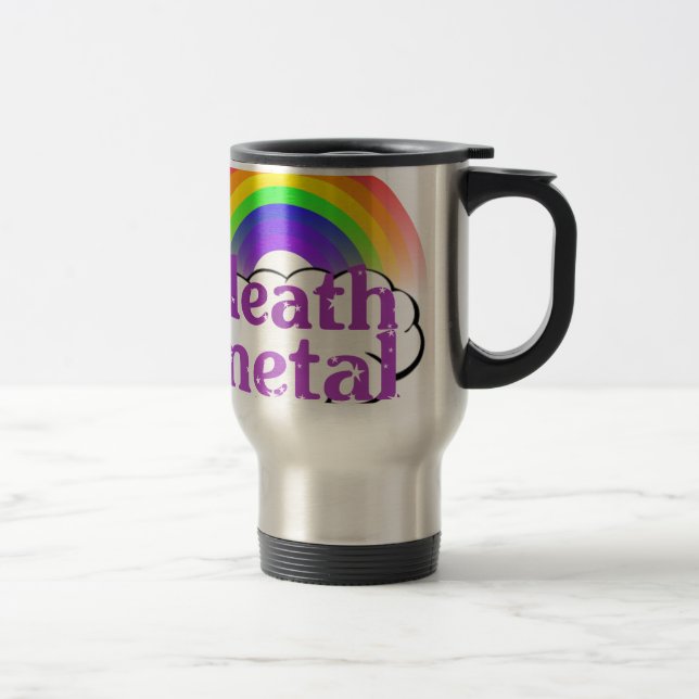 Niedlicher Todesmetallregenbogen Reisebecher (Rechts)