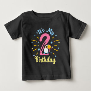 Niedlicher Toucan 2. Geburtstag 2 Jahr Geburtsherr Baby T-shirt