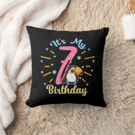 Niedlicher Toucan 7. Geburtstag 7. Geburtstag Kissen