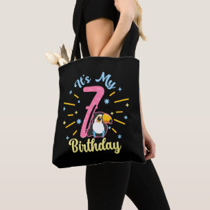 Niedlicher Toucan 7. Geburtstag 7. Geburtstag Tasche