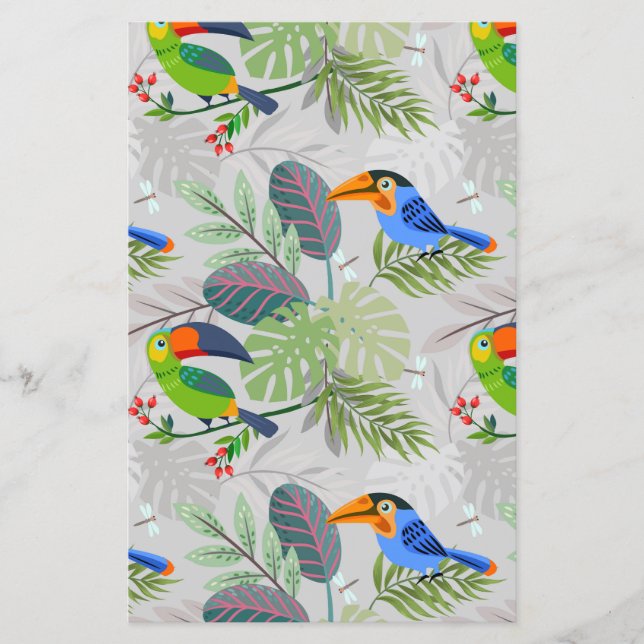 Niedlicher Toucan bird, Everybirdy Pattern, Wasser (Vorderseite)