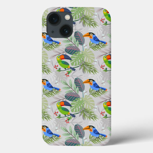 Niedlicher Toucan bird, Everybirdy Pattern, Wasser Case-Mate iPhone Hülle (Rückseite)