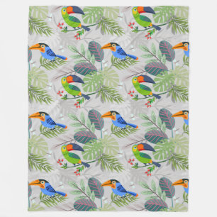 Niedlicher Toucan bird, Everybirdy Pattern, Wasser Fleecedecke