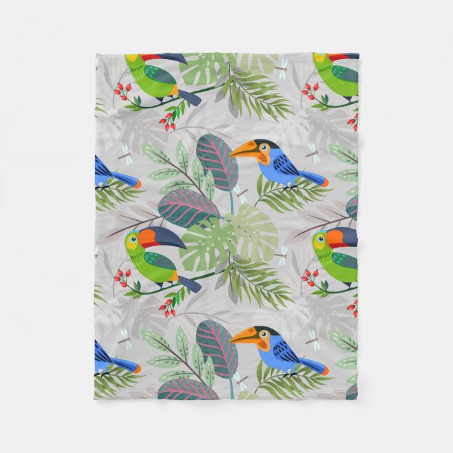 Niedlicher Toucan bird, Everybirdy Pattern, Wasser Fleecedecke (Vorderseite)
