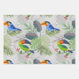 Niedlicher Toucan bird, Everybirdy Pattern, Wasser Geschenkpapier Set