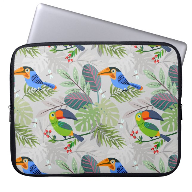 Niedlicher Toucan bird, Everybirdy Pattern, Wasser Laptopschutzhülle (Vorderseite)