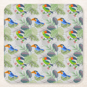 Niedlicher Toucan bird, Everybirdy Pattern, Wasser Rechteckiger Pappuntersetzer
