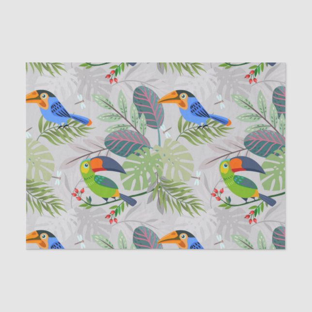 Niedlicher Toucan bird, Everybirdy Pattern, Wasser Seidenpapier (Vorderseite)