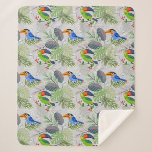 Niedlicher Toucan bird, Everybirdy Pattern, Wasser Sherpadecke