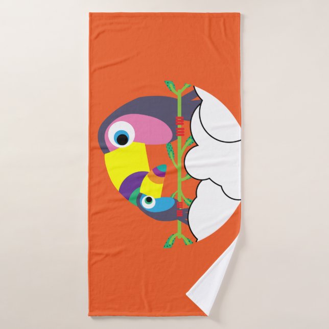 Niedlicher Toukan | LIEBE | Funny Birds Tasse Serv Badehandtuch (Badehandtuch)
