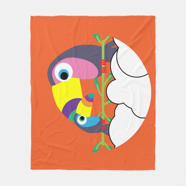 Niedlicher Toukan | LIEBE | Funny Birds Tasse Serv Fleecedecke (Vorderseite)