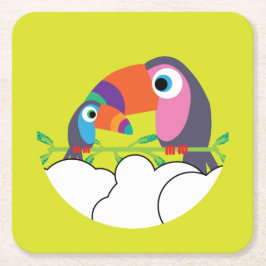 Niedlicher Toukan | LIEBE | Funny Birds Tasse Serv Rechteckiger Pappuntersetzer