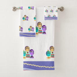 Niedlicher Transport Karikatur Kids Handtuch Set