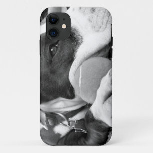 niedlicher, traurig aussehender Pitbulhund Schwarz Case-Mate iPhone Hülle