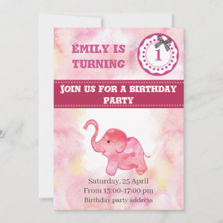 Niedlicher trendiger, mädchenhafter Elefant zum Ge Einladung