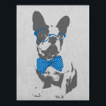 Niedlicher, trendiger, Vintager Hengst Poster<br><div class="desc">Niedlicher, trendiger und Vintager französischer Bulldog mit blauen Polka Dotbow und Brillen, schwarz, grau, puppy dog image, Vintag, antiker alter Grunge bedrückter grauer Papierhintergrund, Pfau, aquamarin, grau, schwarz, niedlich, lustig, hell, lacht, modern. Hund, Haustier, Welpe, Hunderasse, Tier, Hundeliebhaber. Personalisieren Sie es mit Ihrem Namen Lieblingswort oder Phrase, indem Sie auf...</div>