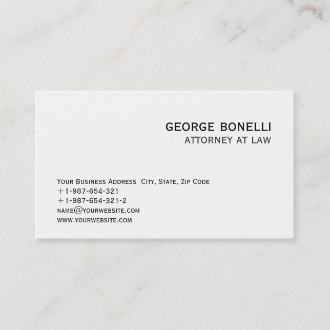 Niedlicher Trendy Attorney at Law Business Card Visitenkarte (Vorderseite)